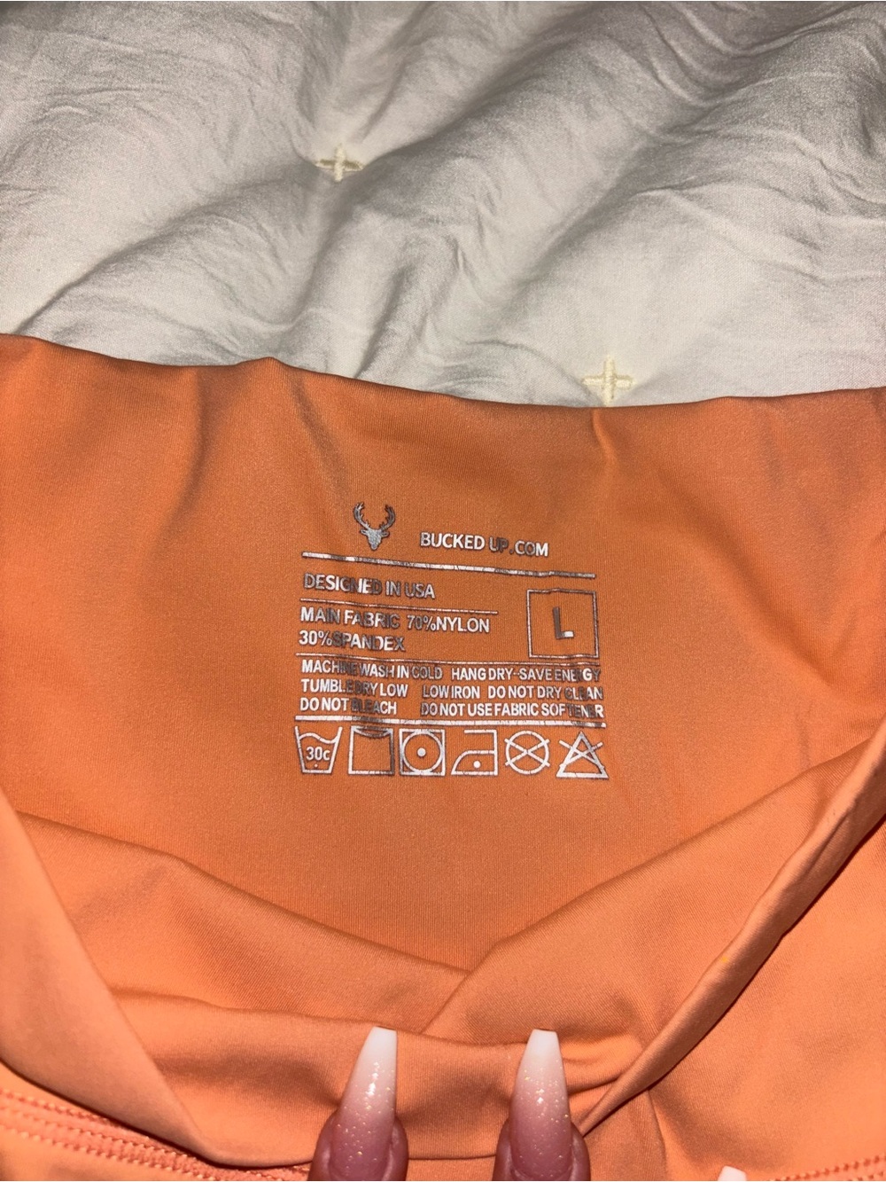 Women’s High-Waist Orange Active Shorts - Picture 2 of 4